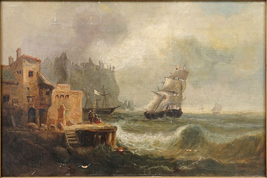 Artist Unknown (19th Century) Harbour Scene. (1 of 9)