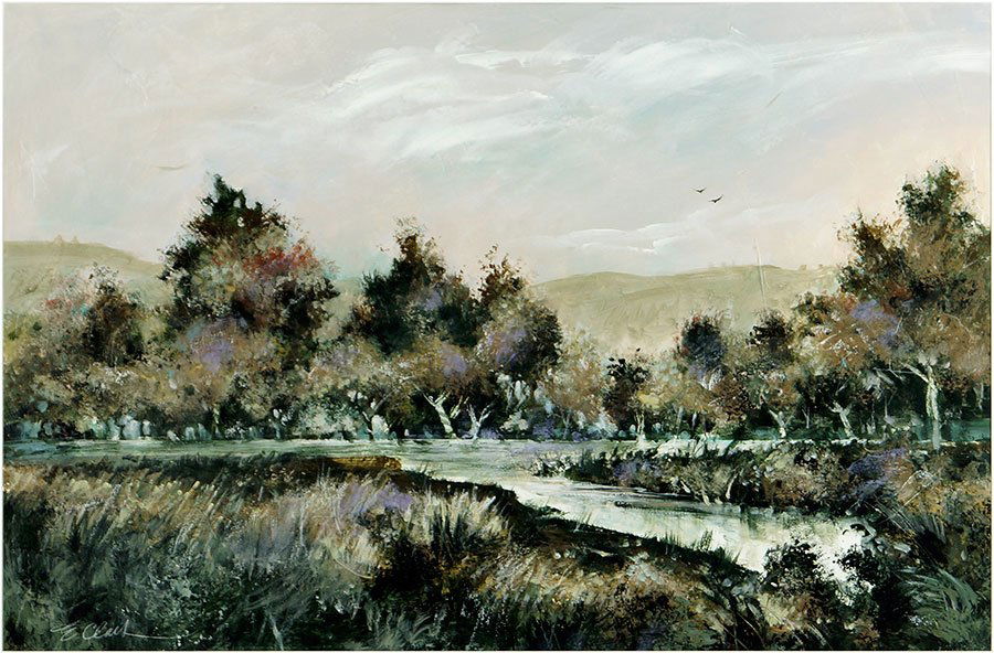 E. Clark (20th Century) Spring Landscape. (1 of 1)
