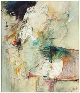 W. Scott Wilson (Contemporary) Abstract Composition.: W. Scott Wilson (Contemporary) Abstract Composition. Pastel and pencil on paper. Signed "W. Scott Wilson" LR Sight: 14" x 12"