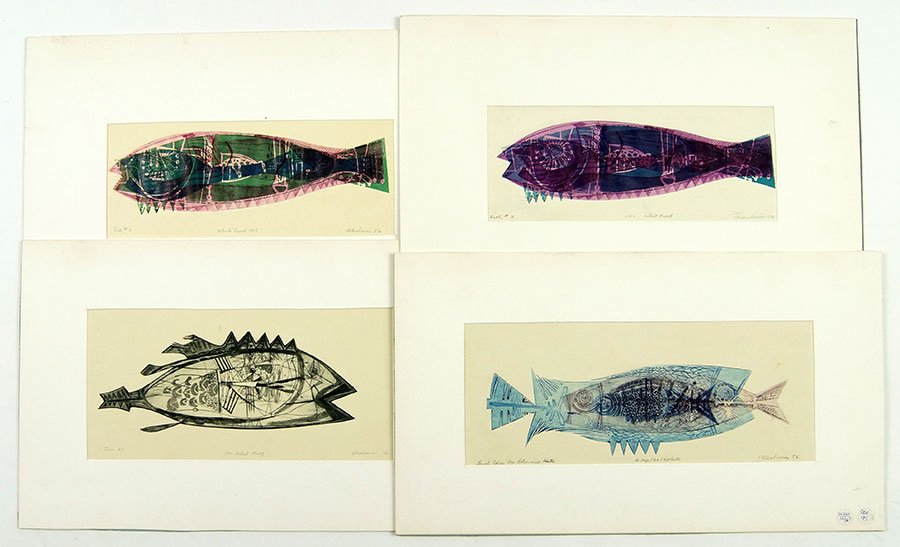 Arthur Deshaies (American, B. 1920) Four Fish Prints. (1 of 1)
