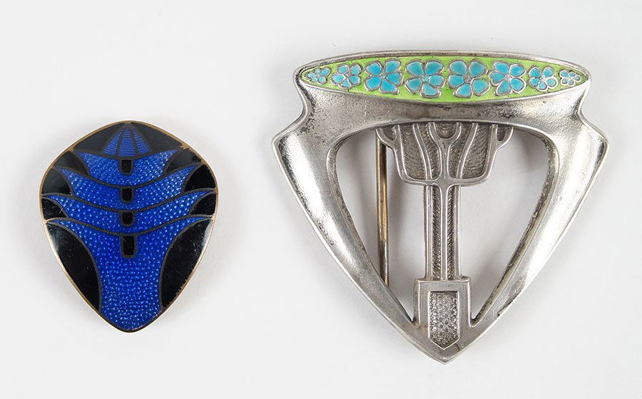 An Albert Riemann Art Nouveau Silver And Enamel Ribbon (1 of 1)