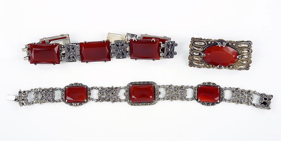 A Theodor Fahrner Carnelian, Marcasite, And Sterling (1 of 1)