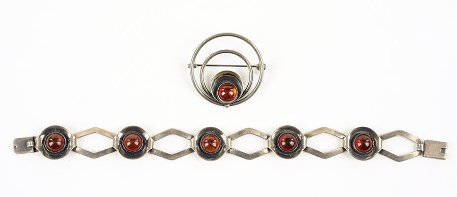 A Niels Erik From Amber And Sterling Silver Bracelet. (1 of 1)
