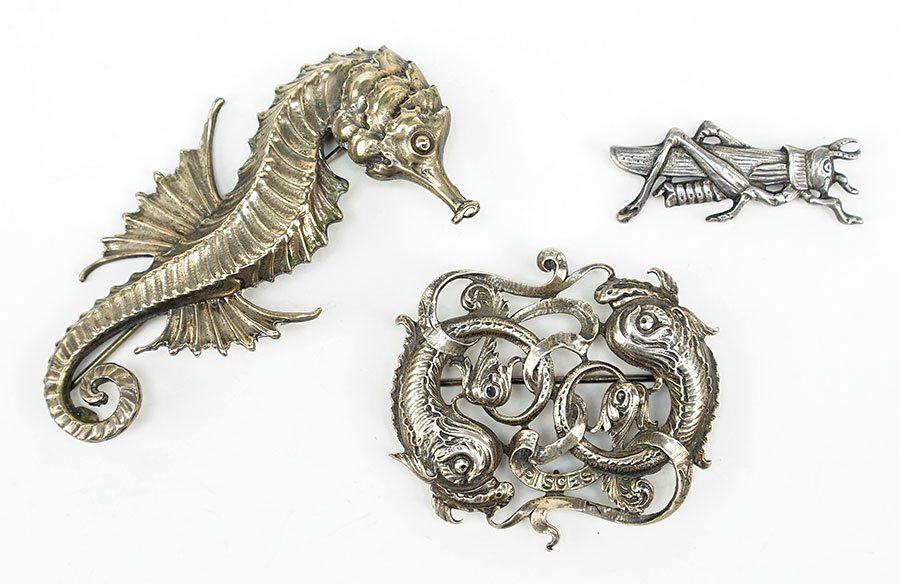 A Collection Of Three Cini Sterling Silver Brooches. (1 of 1)
