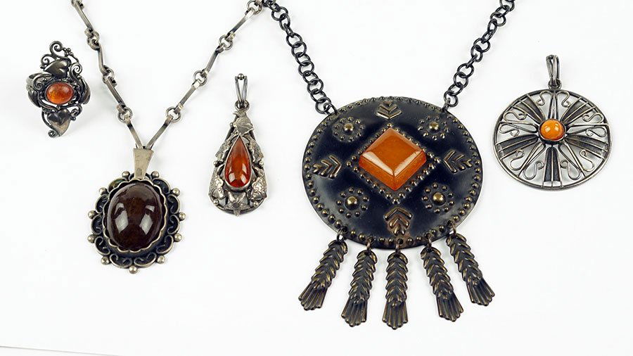 Two Amber And Silver Pendants. (1 of 1)