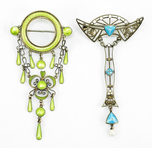 Two Norwegian Enamel Brooches. (1 of 1)