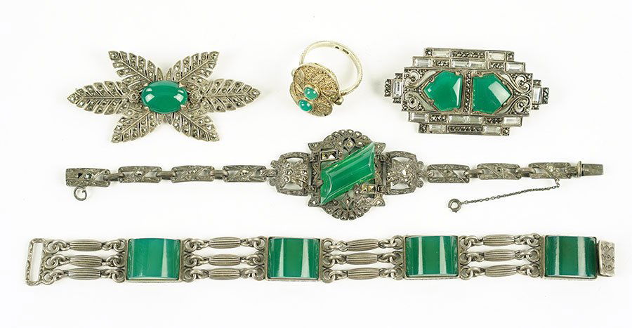 A German Green Onyx, Marcasite, And Sterling Silver (1 of 1)