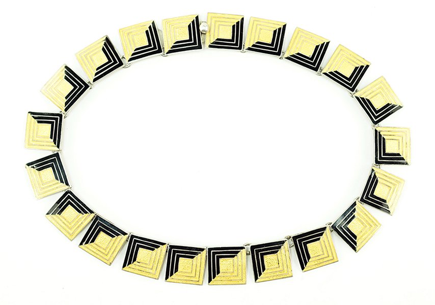 A Margot de Taxco Yellow and Black Enamel Sterling (1 of 1)