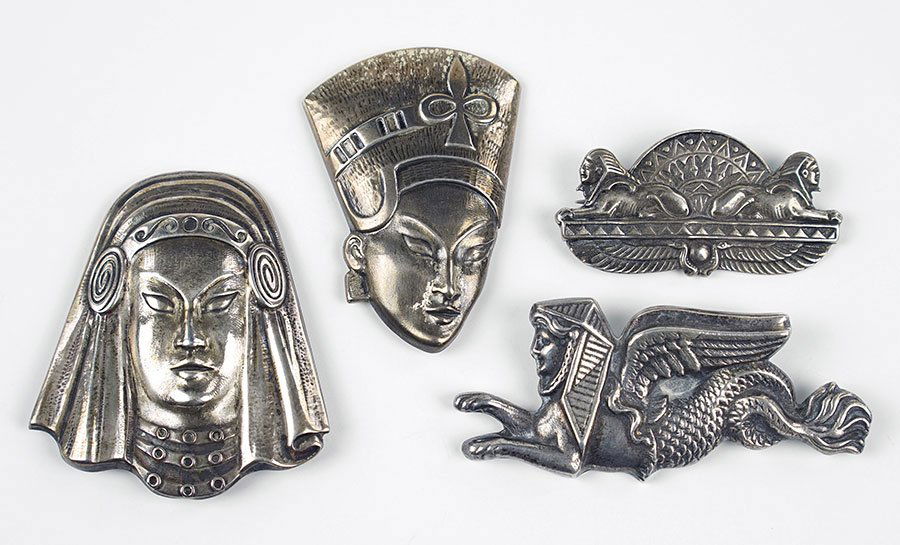 Two Truart Egyptian Revival Sterling Silver Brooches. (1 of 1)