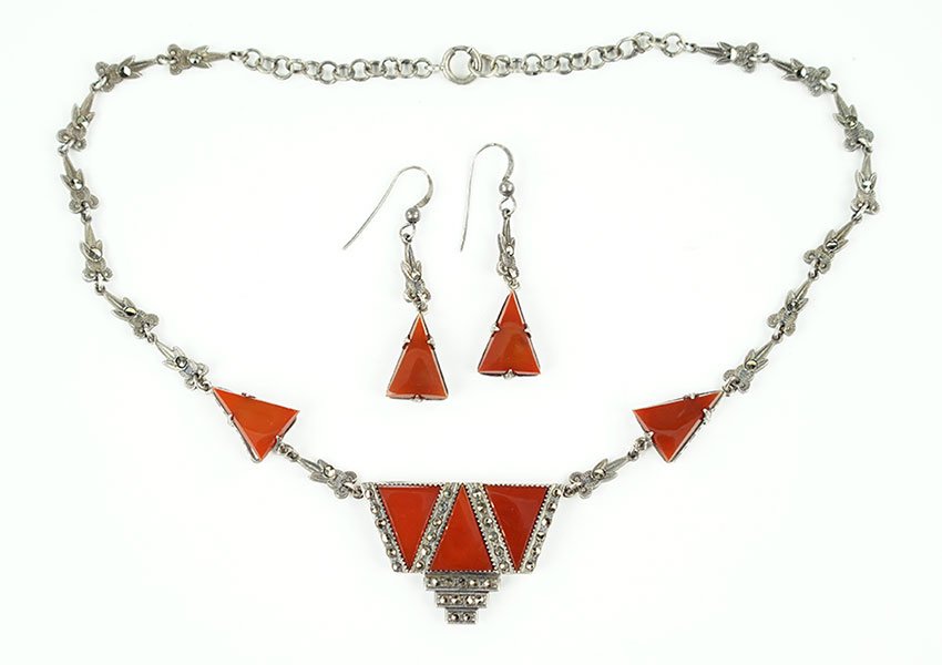 A Carnelian, Marcasite, And Sterling Silver (1 of 1)