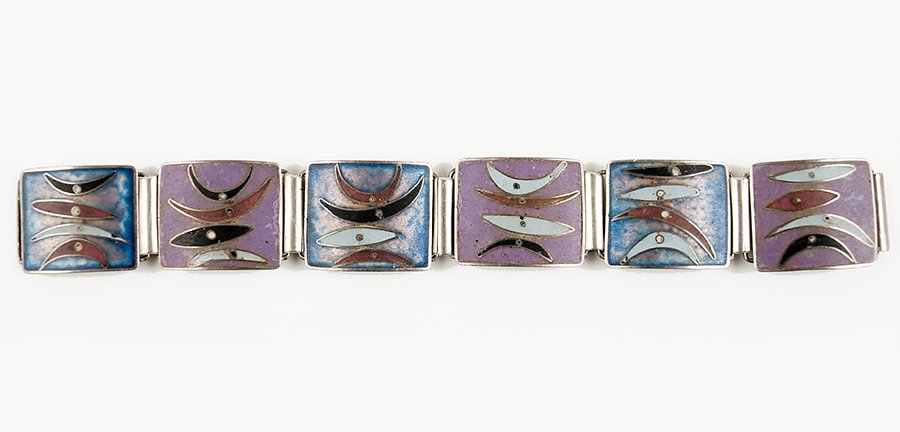 A Modernist Abstract Form Scandinavian Enamel Bracelet. (1 of 1)