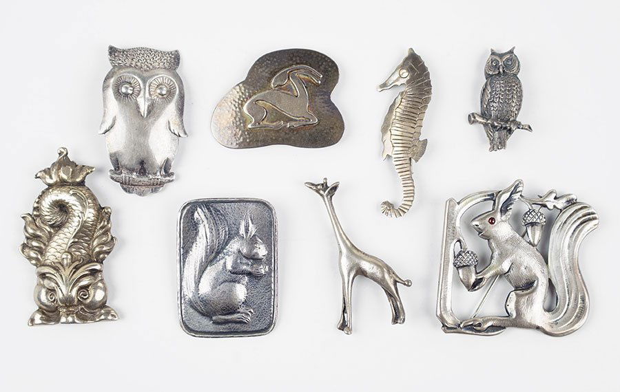 A Mogens Ballin Silver Squirrel Brooch. (1 of 1)