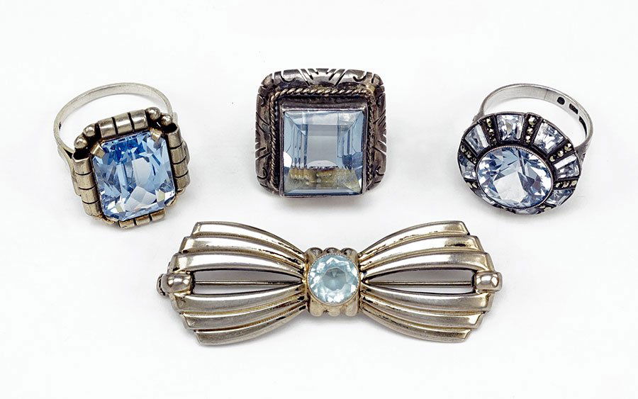 A Marcasite, Silver And Paste Ring. (1 of 1)