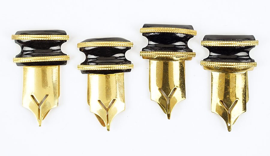 Four Goldtone And Black Enamel Pen Nib Form Dress (1 of 2)