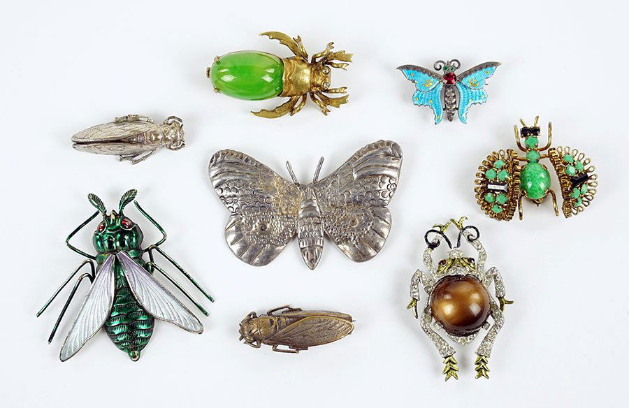 A Czech Painted Metal Insect Brooch. (1 of 1)