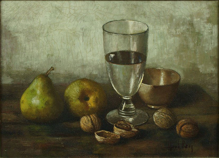 Henk Bos (Dutch, 1901-1979) Pears, Walnuts and Glass. (1 of 6)
