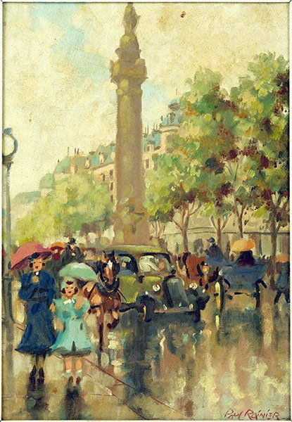 Paul Rainier (20th Century) Parisian Street Scene. (1 of 2)