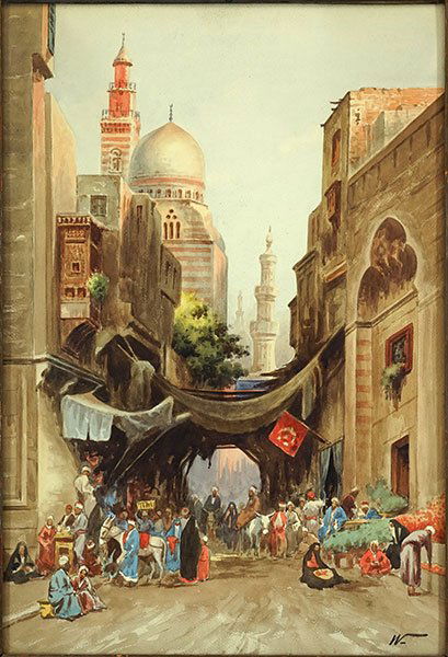 Edwin Lord Weeks (American, 1849-1903) Cairo Bazaar (1 of 2)
