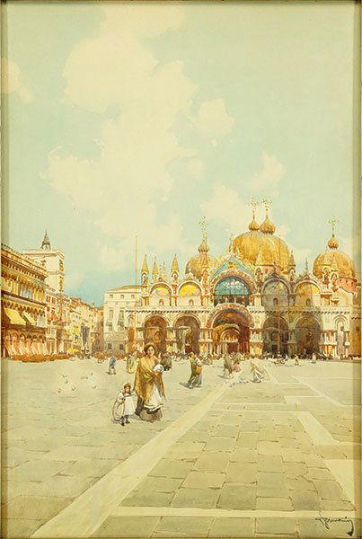 Gian Luciano Sormani (Italian, 1867-1938) Piazza De San (1 of 1)