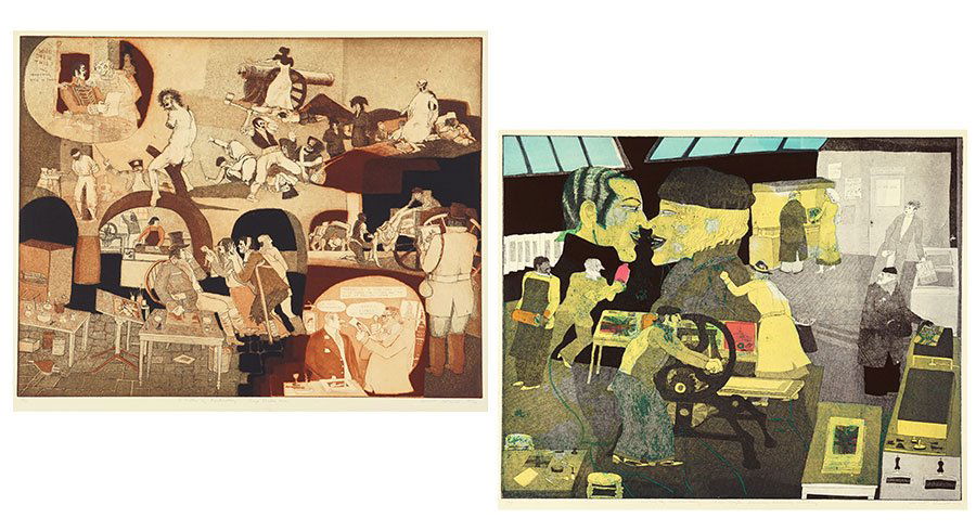 Warrington Colescott (American, B. 1921) Two Color (1 of 3)