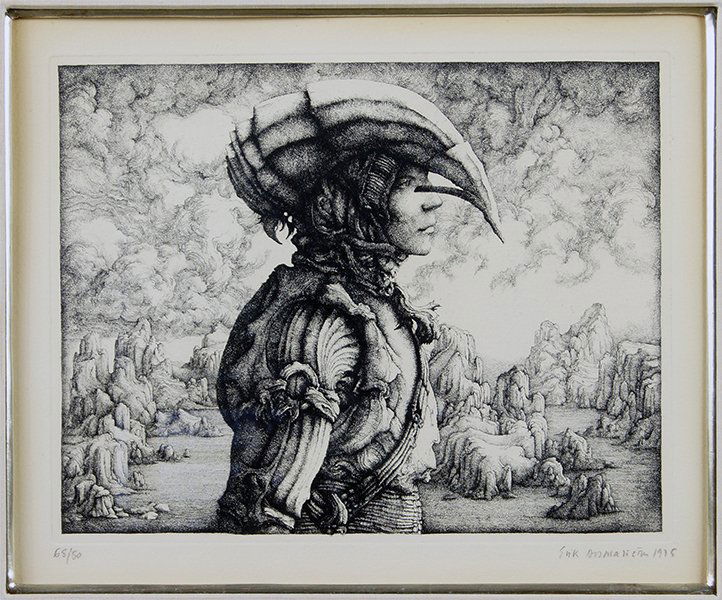 Erik Desmazieres (French, B.1948) Tete De Guerrier. (1 of 1)