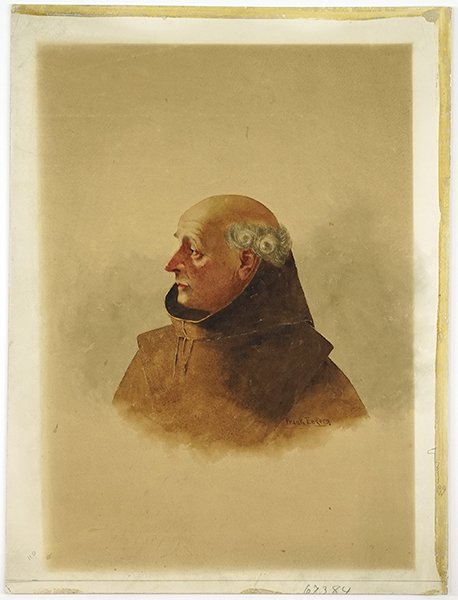 Frank Enders (American, 1860-1921) Portrait Of A Monk.: Frank Enders (American, 1860-1921) Portrait Of A Monk. Watercolor. Signed LR Sheet: 21.5" x 16"