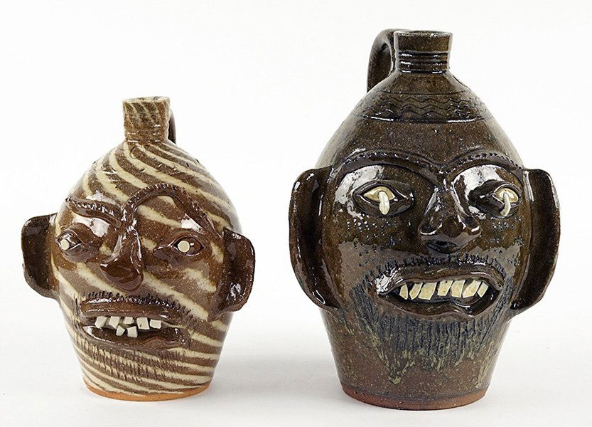 Charles Lisk (American, 20th Century) Two Face Jugs. (1 of 1)