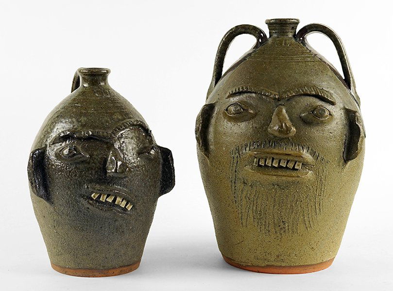 Charles Lisk (American, 20th Century) Two Face Jugs. (1 of 1)