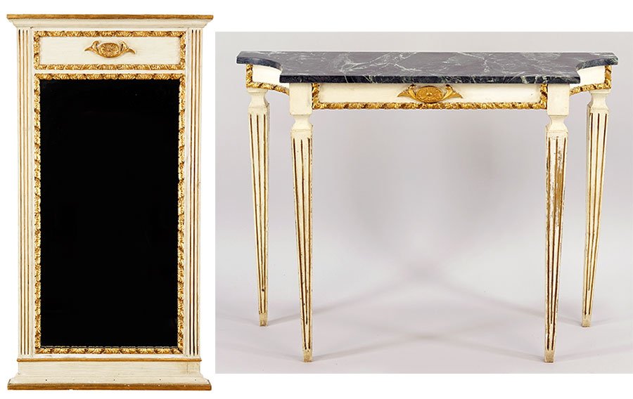 A Marble Top Console Table. (1 of 1)