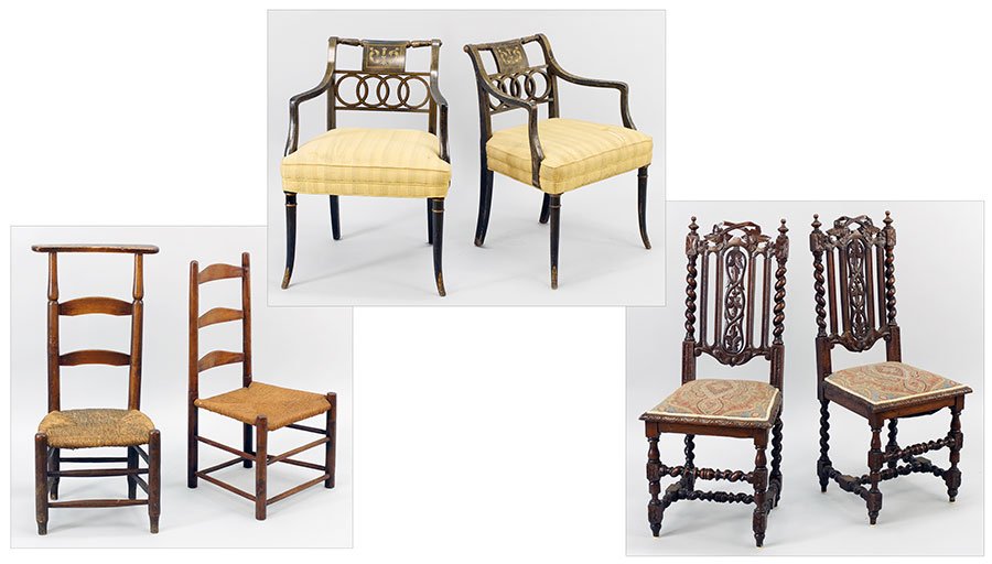 A Pair of Barley Twist Side Chairs. (1 of 1)