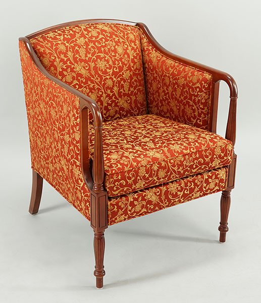 A Pair of Adam Style Upholstered Armchairs. (1 of 1)