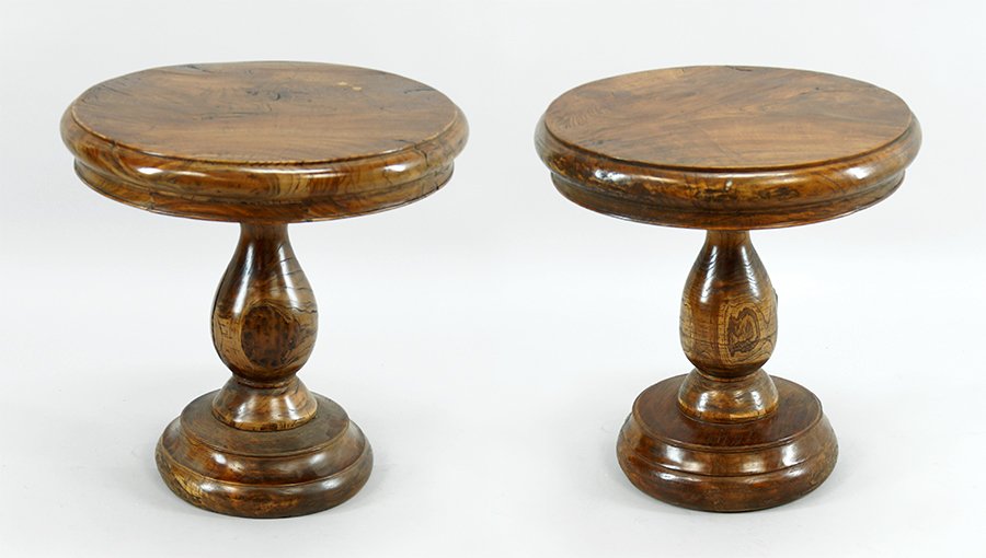 Two Elmwood Round Occasional Tables. (1 of 1)
