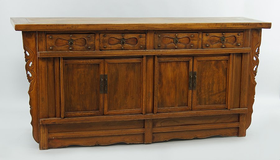 A Chinese Elmwood Credenza. (1 of 1)