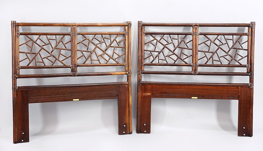 A Pair of McGuire Rattan Twin Headboards. (1 of 1)