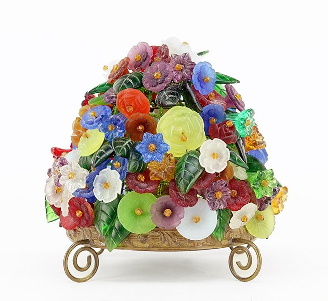 An Electrified Flower Form Basket Fixture. (1 of 1)