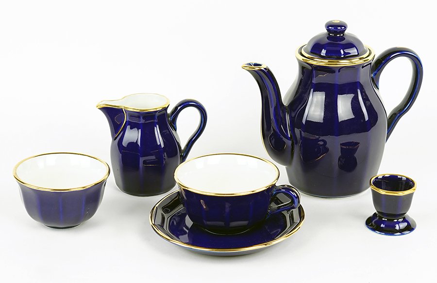 A French Cobalt Ceramic Coffee Service. (1 of 1)