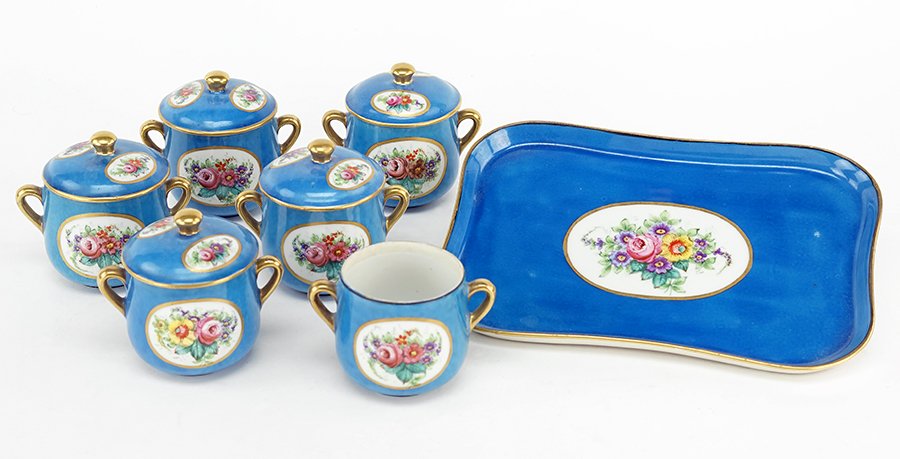 A Sevres Porcelain Pots de Creme Set. (1 of 1)