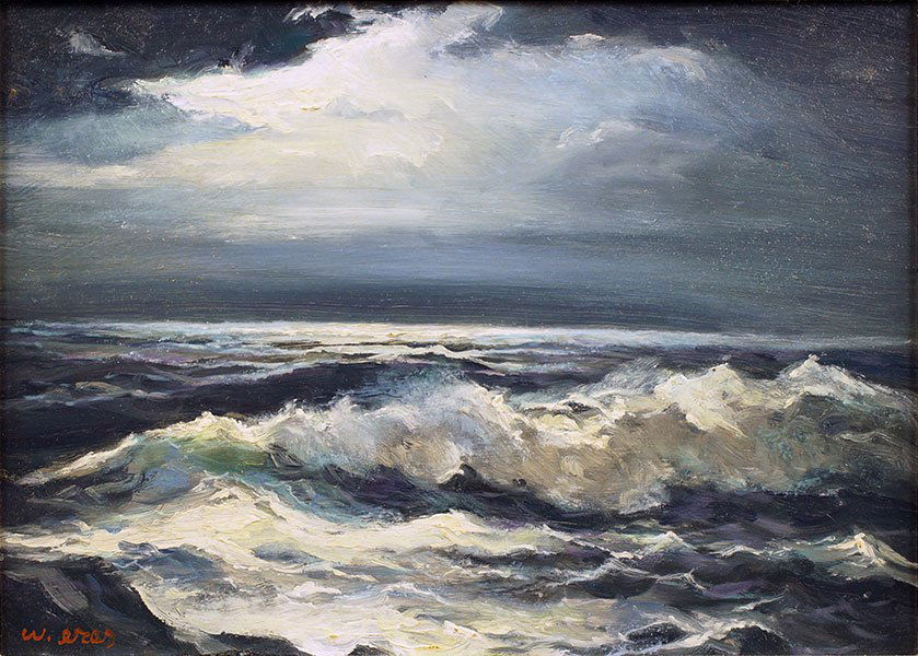 Walter Eres (20th Century) Moonlit Sea. (1 of 1)