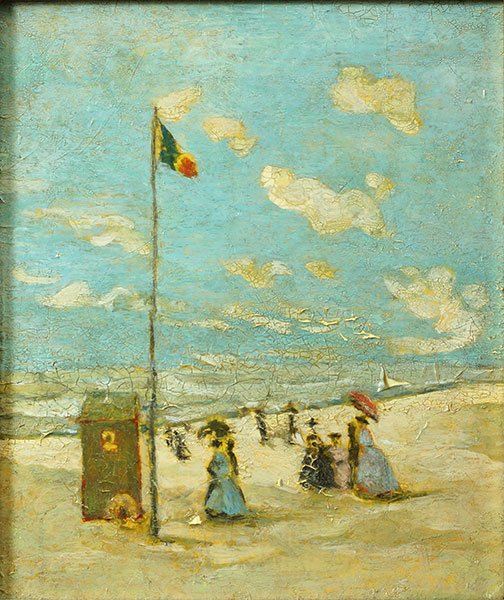 Attributed to Alfred Stevens (1828-1906) On The Beach. (1 of 6)