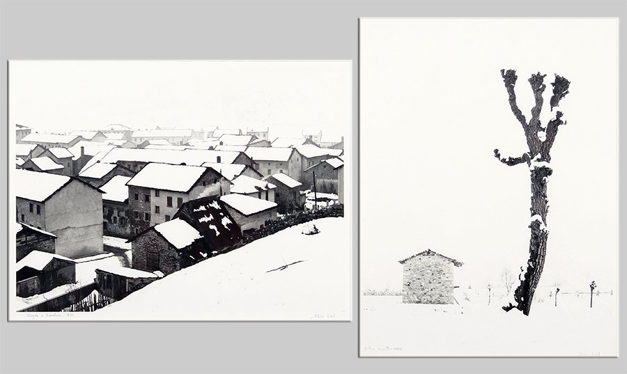 Elio Ciol (Italian, B. 1929) Disgelo A Cimolais.: Elio Ciol (Italian, B. 1929) Disgelo A Cimolais. Photograph. Pencil titled and dated 1958 LL, pencil signed LR. Together with an additional photograph by Elio Ciol, titled 'Albers Drante' and dated 19