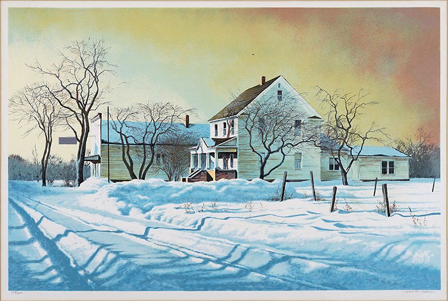 Robert Addison (American, 1924-1988) Country Store.: Robert Addison (American, 1924-1988) Country Store. Serigraph. Pencil numbered 158/250 LL, pencil signed LR. Bearing a Merril Chase gallery label en verso Plate: 17.5" x 26.5" Frame: 27.5" x 36"