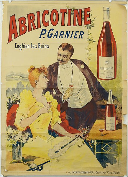 An Abricotine - P. Garnier - Enghien les Bains' Color: An Abricotine - P. Garnier - Enghien les Bains' Color Lithograph Poster. Lower margin reads 'Imp. Charles Verneau, 114 Rue Oberkampf, Paris (Deposee) 55" x 39"