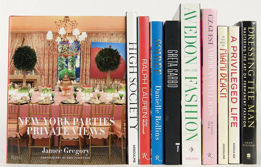 A Collection Of Fashion Books.: A Collection Of Fashion Books. Comprising over ten books including 'New York Parties', "C.Z. Guest: American Style Icon', and 'HIgh Society'. Provenance: The Estate Of Payson "Bunky" Cushing