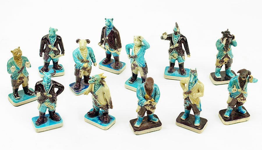 A Set of Twelve Chinese Porcelain Zodiac Figures. (1 of 1)