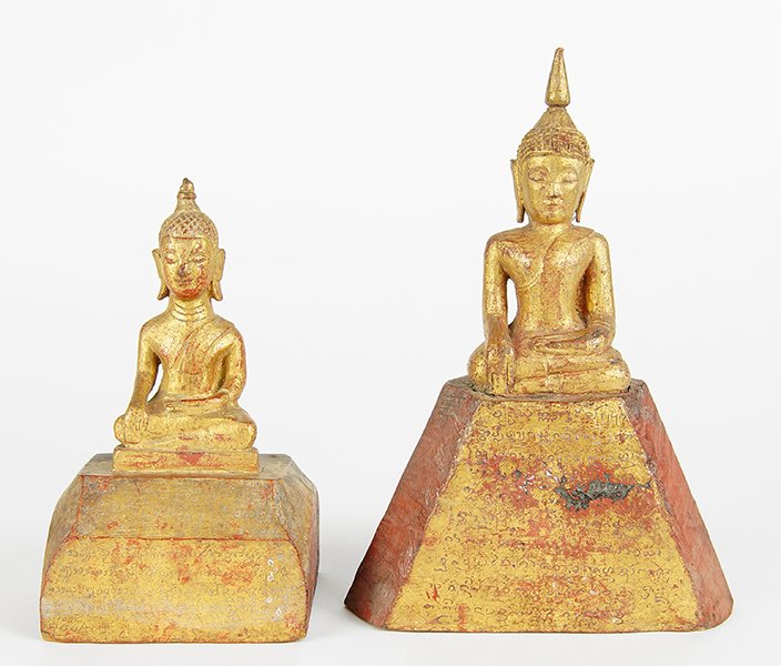 Two 19th Century Thai Gilt and Lacquered Wood Seated (1 of 1)