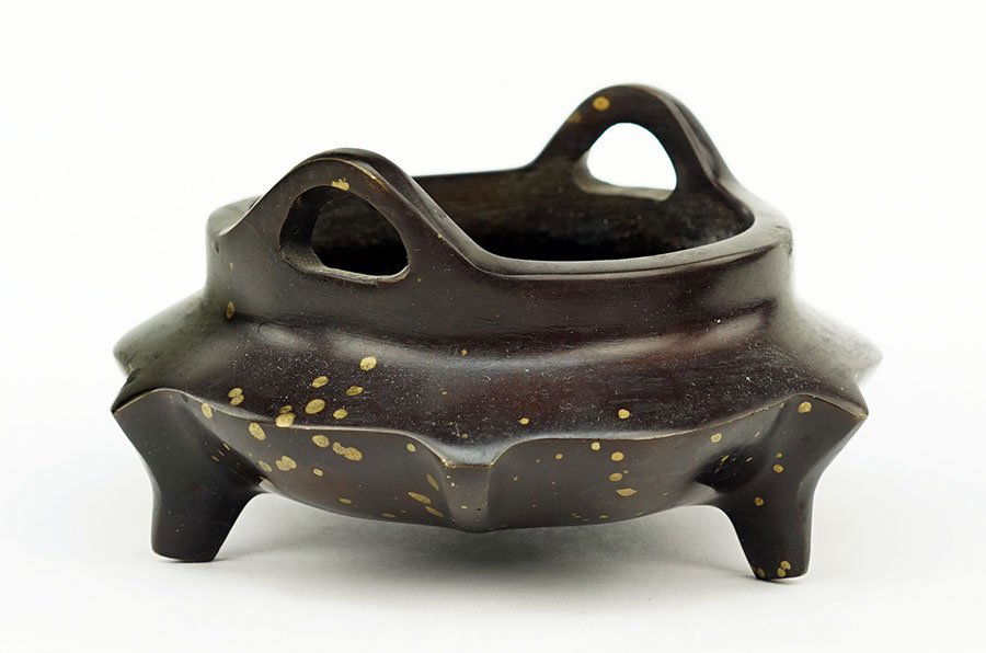 A Chinese Bronze Tripod Form Censer. (1 of 6)