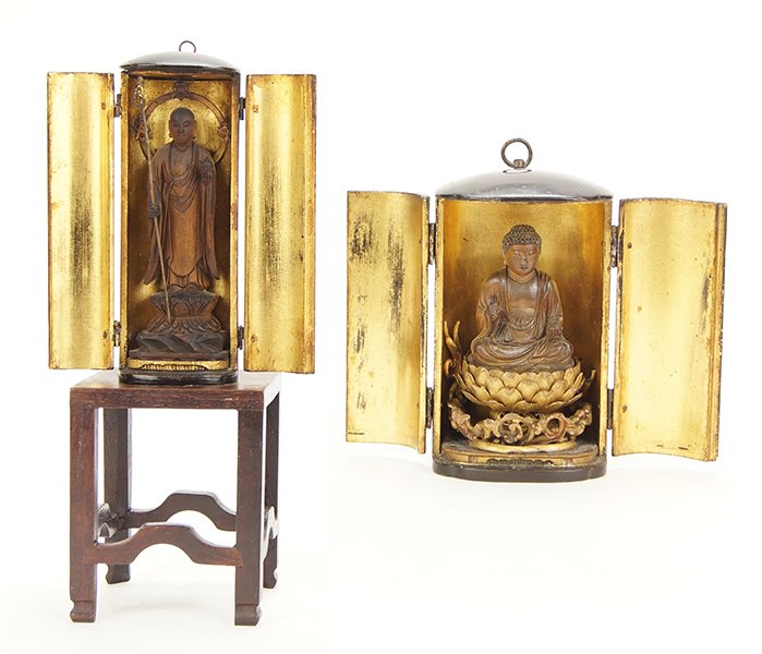 Two 20th Century Japanese Black Lacquer and Gilt (1 of 1)