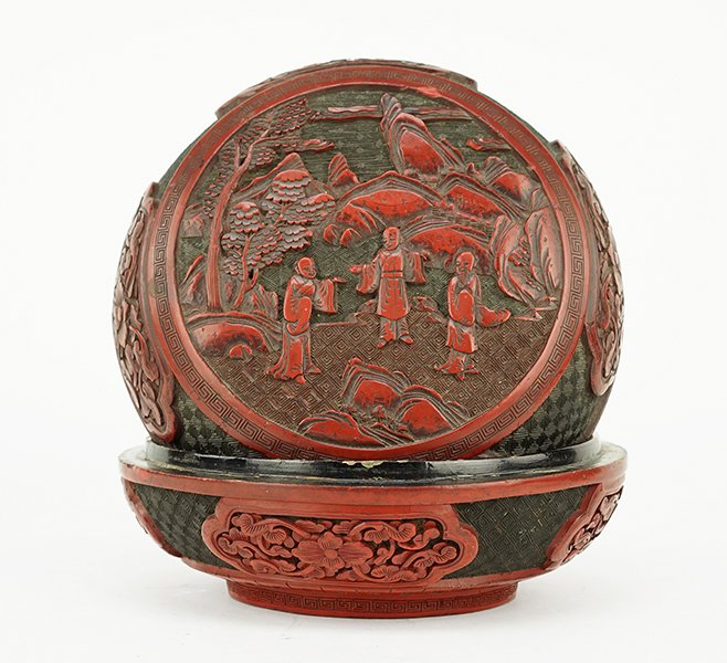 Chinese Red Lacquered Box. (1 of 1)
