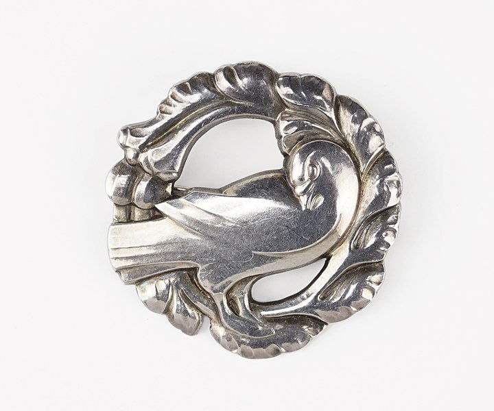 Georg Jensen Sterling Silver Bird Brooch Denmark