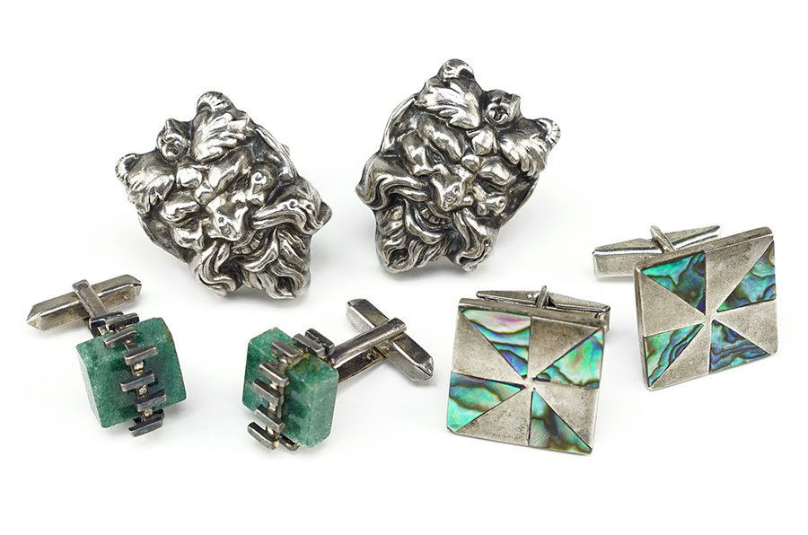 A Pair Of Modernist Adventurine Cufflinks. (1 of 1)